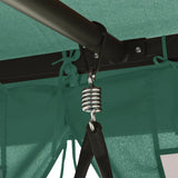 Garden Gazebo with Convertible Swing Bench Green Fabric&Steel - Low Angle