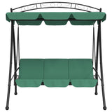 Garden Swing Bench with Canopy Green 198 cm Fabric and Steel