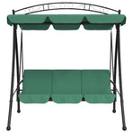 Garden Swing Bench with Canopy Green 198 cm Fabric and Steel