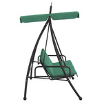 Garden Swing Bench with Canopy Green 198 cm Fabric and Steel