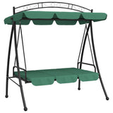 Garden Swing Bench with Canopy Green 198 cm Fabric and Steel