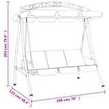 Garden Swing Bench with Canopy Green 198 cm Fabric and Steel - Extra Image