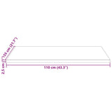 Table Top 110x55x2.5 cm Solid Wood Pine Rectangular - Low Angle