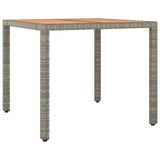 5 Piece Garden Dining Set with Cushions Grey Poly Rattan
