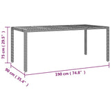 9 Piece Garden Dining Set with Cushions Grey Poly Rattan - Extra Image