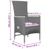 7 Piece Garden Dining Set with Cushions Grey Poly Rattan - Extra Image