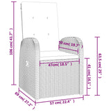 3 Piece Garden Dining Set with Cushions Grey Poly Rattan - Extra Image
