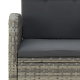 5 Piece Garden Dining Set with Cushions Grey Poly Rattan