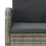 9 Piece Garden Dining Set with Cushions Grey Poly Rattan - Close-Up Angle