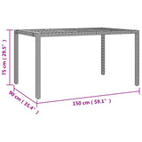 5 Piece Garden Dining Set with Cushions Grey Poly Rattan - Extra Image