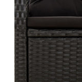 5 Piece Garden Dining Set with Cushions Grey Poly Rattan - Close-Up Angle