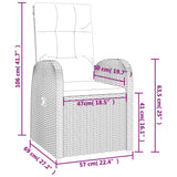 5 Piece Garden Dining Set with Cushions Grey Poly Rattan - Extra Image