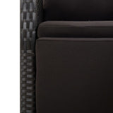 3 Piece Garden Dining Set Black Poly Rattan&Solid Wood Acacia - Close-Up Angle