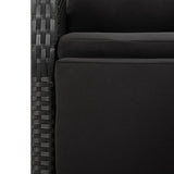 5 Piece Garden Dining Set Black Poly Rattan&Solid Wood Acacia - Close-Up Angle