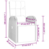 7 Piece Garden Dining Set Black Poly Rattan&Solid Wood Acacia - Extra Image