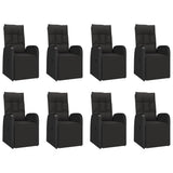 9 Piece Garden Dining Set Black Poly Rattan&Solid Wood Acacia - Top-Down View