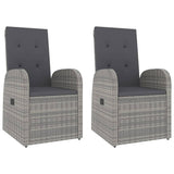 3 Piece Garden Lounge Set Grey Poly Rattan&Solid Wood Acacia - Top-Down View
