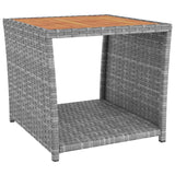 3 Piece Garden Lounge Set Grey Poly Rattan&Solid Wood Acacia - 45-Degree Angle
