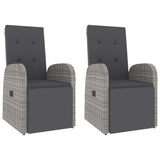 3 Piece Garden Lounge Set Grey Poly Rattan&Solid Wood Acacia - Top-Down View
