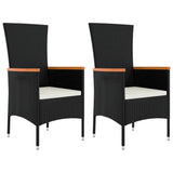 3 Piece Garden Lounge Set Black Poly Rattan&Steel - Top-Down View