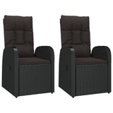 3 Piece Garden Lounge Set Black Poly Rattan&Steel