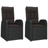 3 Piece Garden Lounge Set Black Poly Rattan&Steel - Top-Down View