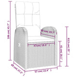 3 Piece Garden Lounge Set Black Poly Rattan&Steel - Rear View