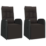 3 Piece Garden Lounge Set Black Poly Rattan&Steel - Top-Down View