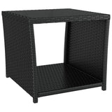 3 Piece Garden Lounge Set Black Poly Rattan&Steel - 45-Degree Angle