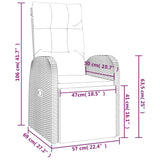 3 Piece Garden Lounge Set Black Poly Rattan&Steel - Rear View