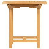 Extending Garden Table 110-160x80x75 cm Solid Wood Teak - Rear View