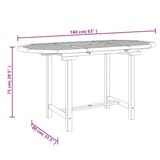 Extending Garden Table 110-160x80x75 cm Solid Wood Teak - Low Angle