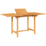 Extending Garden Table 110-160x80x75cm Solid Wood Teak - Top-Down View