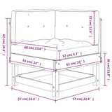 Corner Sofa with Cushions Black Solid Wood Pine - Extra Image