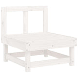 Middle Sofa with Cushions White Solid Wood Pine - Top-Down View