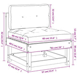 Middle Sofa with Cushions Solid Wood Douglas - Extra Image
