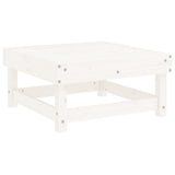 Garden Footstool with Cushion White Solid Wood Pine