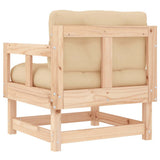 Garden Chairs with Cushions 2 pcs Solid Wood Pine - Close-Up Angle