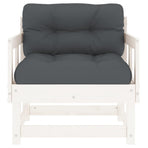 Garden Chairs with Cushions 2 pcs White Solid Wood Pine