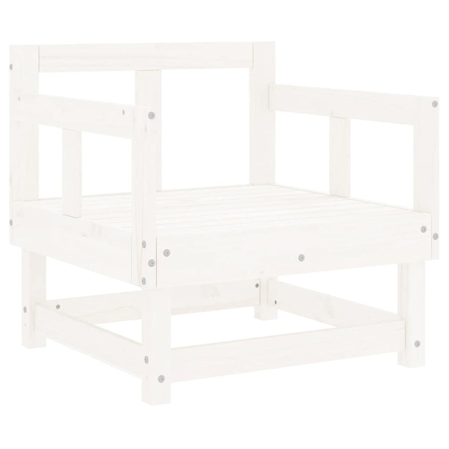 Garden Chairs with Cushions 2 pcs White Solid Wood Pine