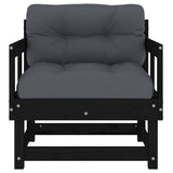 Garden Chairs with Cushions 2 pcs Black Solid Wood Pine - Top-Down View