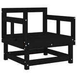 Garden Chairs with Cushions 2 pcs Black Solid Wood Pine - 45-Degree Angle