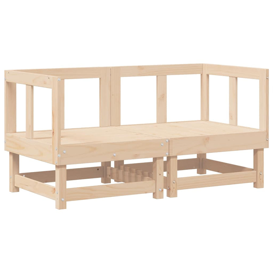 Corner Sofas with Cushions 2 pcs Solid Wood Pine