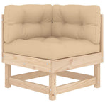 Corner Sofas with Cushions 2 pcs Solid Wood Pine