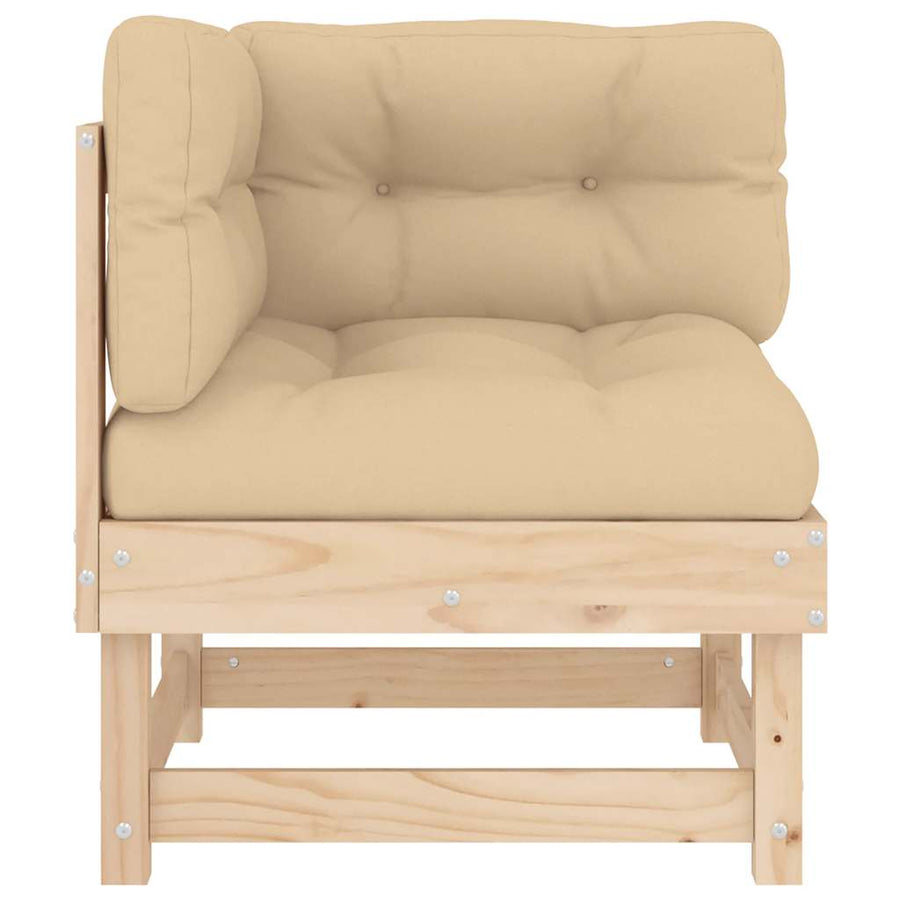 Corner Sofas with Cushions 2 pcs Solid Wood Pine