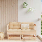 Corner Sofas with Cushions 2 pcs Solid Wood Pine