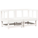 Corner Sofas with Cushions 2 pcs White Solid Wood Pine