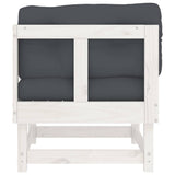 Corner Sofas with Cushions 2 pcs White Solid Wood Pine - Rear View