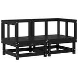 Corner Sofas with Cushions 2 pcs Black Solid Wood Pine - Side View