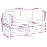 Corner Sofas with Cushions 2 pcs Solid Wood Douglas - Extra Image